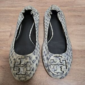 Tory Burch Women's Black and Cream Ballet Flats